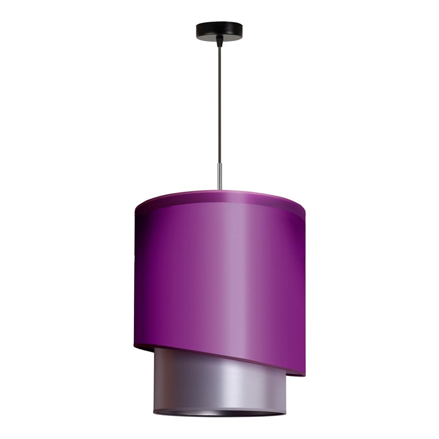 Duolla - Hängeleuchte an Schnur PARIS 1xE27/15W/230V d 40 cm violett/silbern