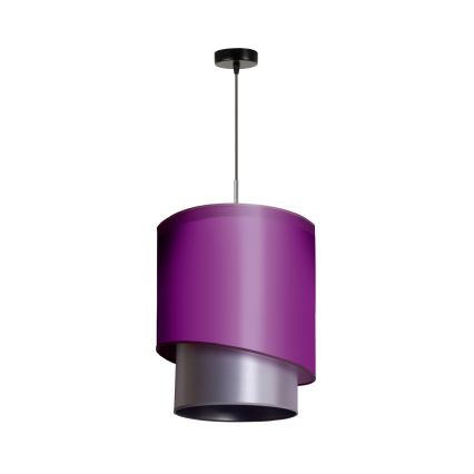 Duolla - Hängeleuchte an Schnur PARIS 1xE27/15W/230V d 40 cm violett/silbern