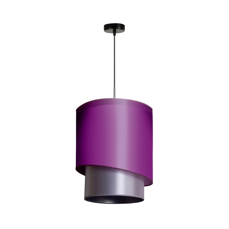 Duolla - Hängeleuchte an Schnur PARIS 1xE27/15W/230V d 40 cm violett/silbern