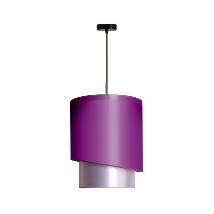 Duolla - Hängeleuchte an Schnur PARIS 1xE27/15W/230V d 40 cm violett/silbern