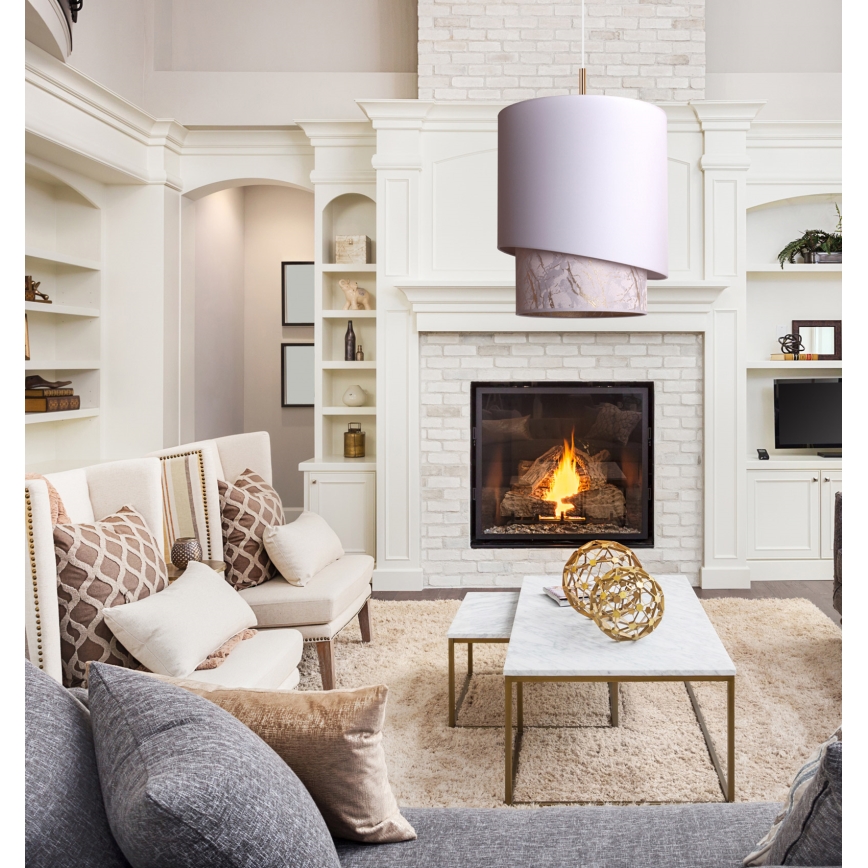 Duolla - Hängeleuchte an Schnur PARIS 1xE27/15W/230V d 40 cm weiß/beige
