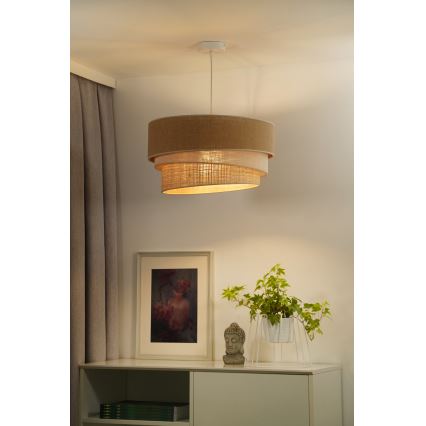 Duolla - Hängeleuchte an Schnur YUTE TRIO 1xE27/15W/230V d 45 cm braun/grau/beige