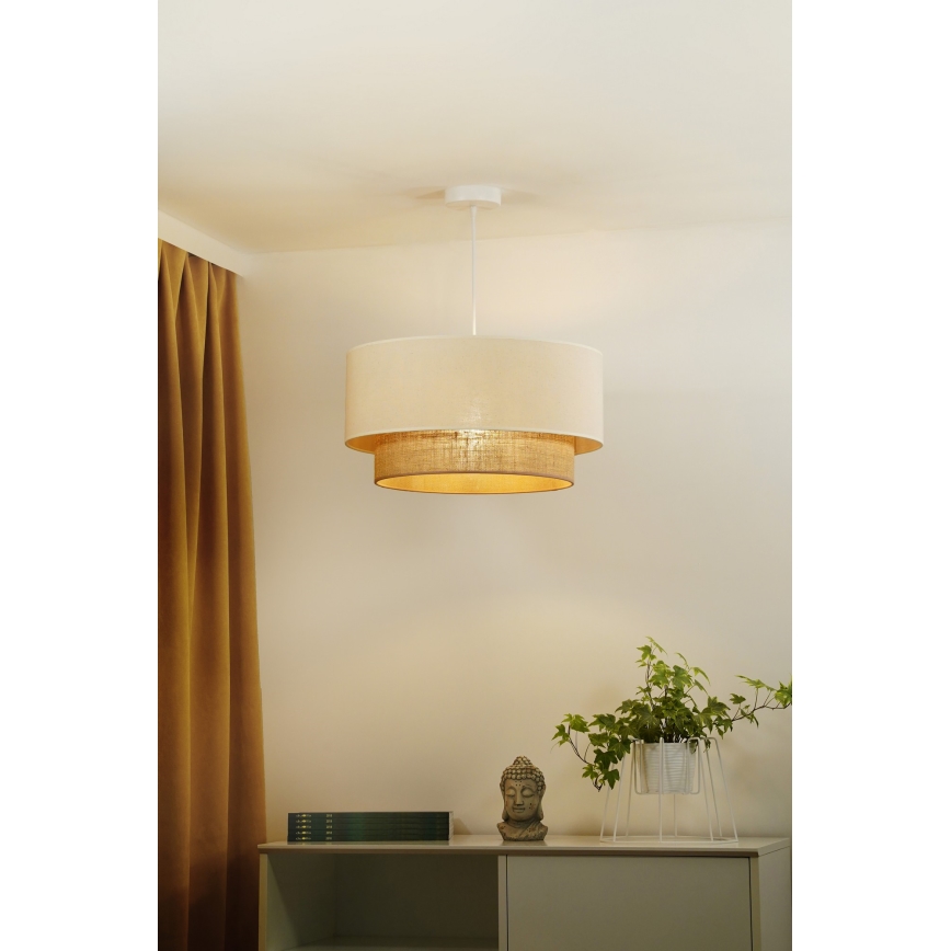 Duolla - Hängeleuchte BOHO 1xE27/15W/230V beige/braun