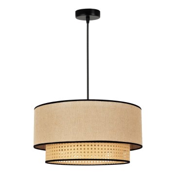 Duolla - Hängeleuchte BOHO 1xE27/15W/230V d 45 cm beige/Rattan