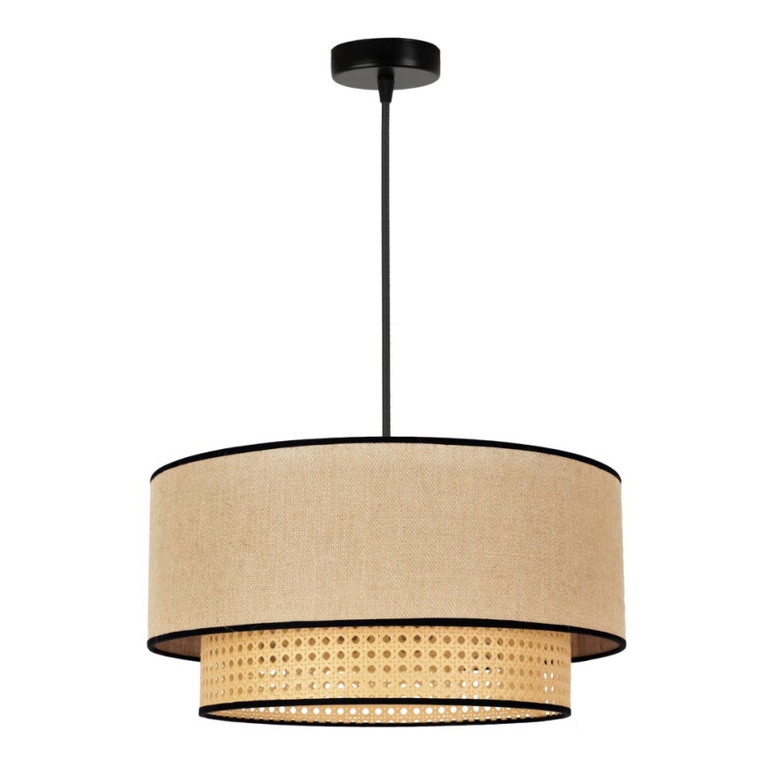 Duolla - Hängeleuchte BOHO 1xE27/15W/230V d 45 cm beige/Rattan