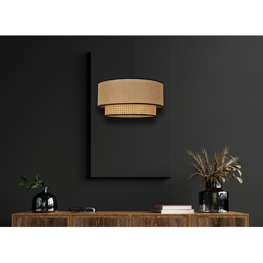 Duolla - Hängeleuchte BOHO 1xE27/15W/230V d 45 cm beige/Rattan