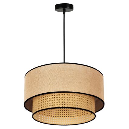 Duolla - Hängeleuchte BOHO 1xE27/15W/230V d 45 cm beige/Rattan