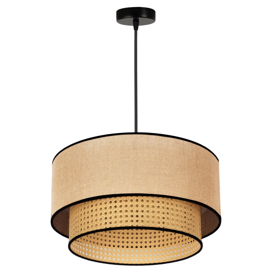 Duolla - Hängeleuchte BOHO 1xE27/15W/230V d 45 cm beige/Rattan