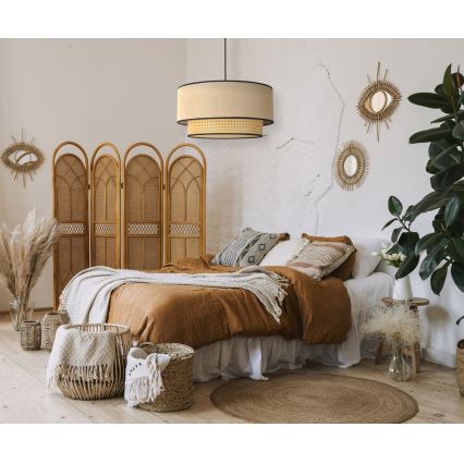 Duolla - Hängeleuchte BOHO 1xE27/15W/230V d 45 cm beige/Rattan