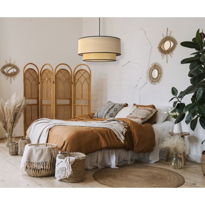 Duolla - Hängeleuchte BOHO 1xE27/15W/230V d 45 cm beige/Rattan
