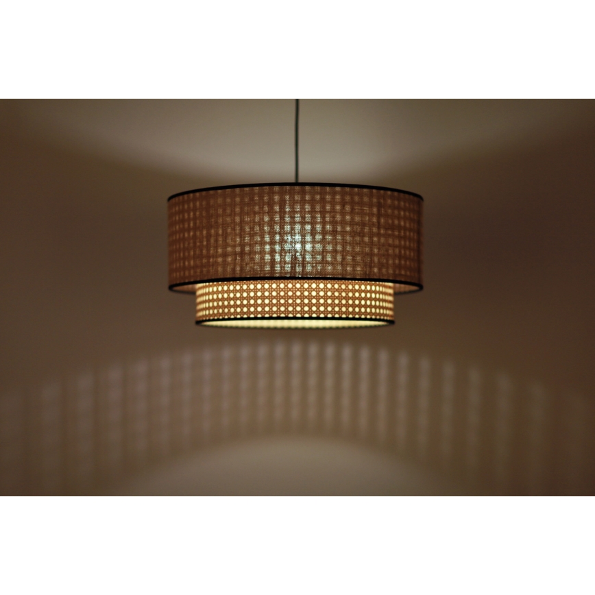 Duolla - Hängeleuchte BOHO 1xE27/15W/230V d 45 cm beige/Rattan