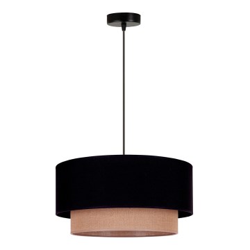 Duolla - Hängeleuchte BOHO 1xE27/15W/230V d 45 cm schwarz/braun
