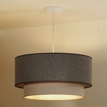 Duolla - Hängeleuchte BOHO ECO RECYCLING 1xE27/15W/230V d 45 cm braun/cremefarben