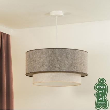 Duolla - Hängeleuchte BOHO ECO RECYCLING 1xE27/15W/230V d 45 cm braun/cremefarben