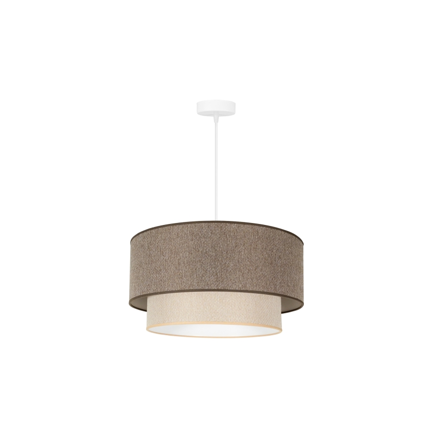 Duolla - Hängeleuchte BOHO ECO RECYCLING 1xE27/15W/230V d 45 cm braun/cremefarben