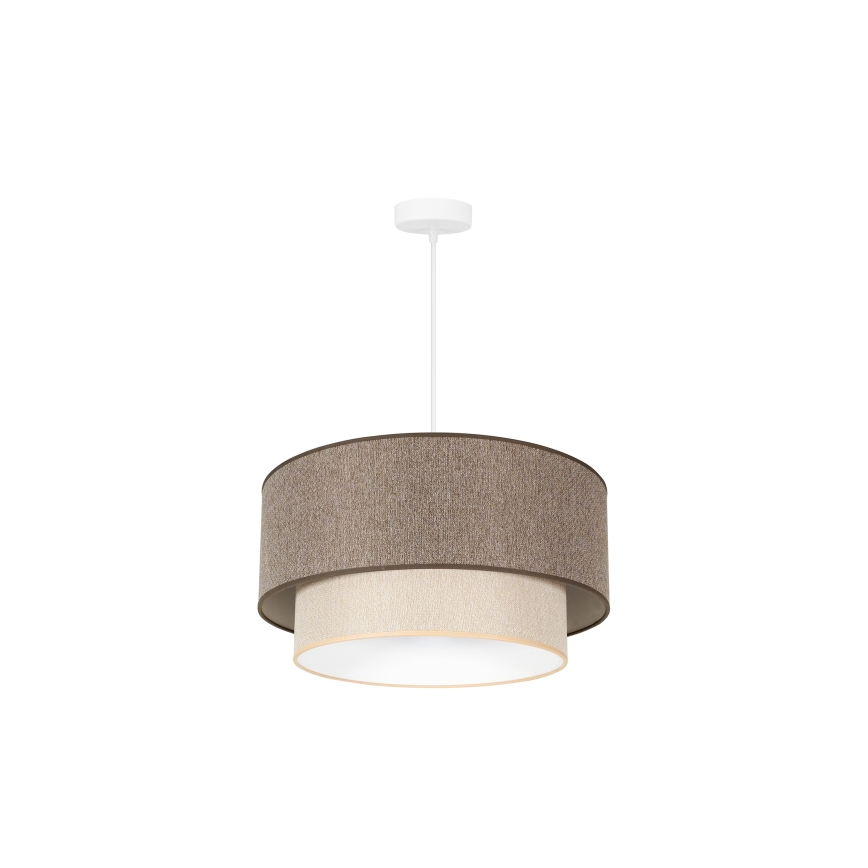 Duolla - Hängeleuchte BOHO ECO RECYCLING 1xE27/15W/230V d 45 cm braun/cremefarben