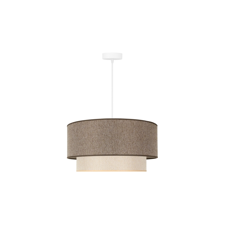 Duolla - Hängeleuchte BOHO ECO RECYCLING 1xE27/15W/230V d 45 cm braun/cremefarben