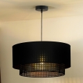 Duolla - Hängeleuchte BOHO RATTAN 1xE27/15W/230V d 45 cm schwarz