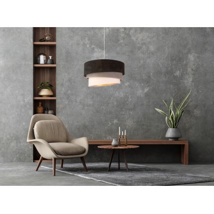 Duolla - Hängeleuchte DEVON 1xE27/40W/230V d 45 cm schwarz/grau/beige