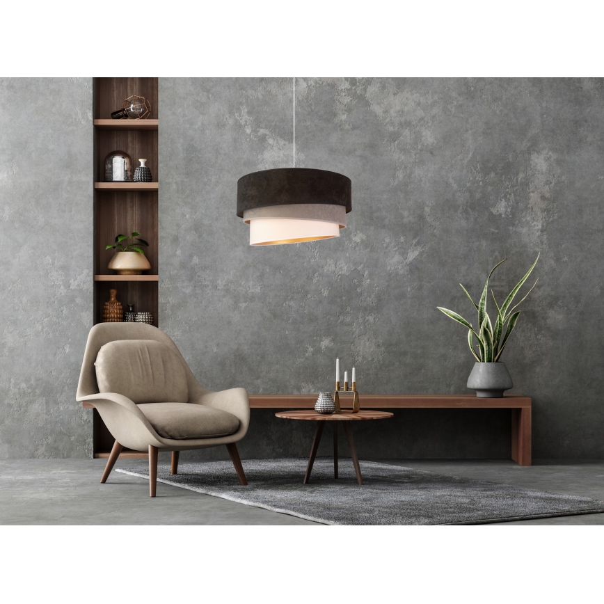 Duolla - Hängeleuchte DEVON 1xE27/40W/230V d 45 cm schwarz/grau/beige