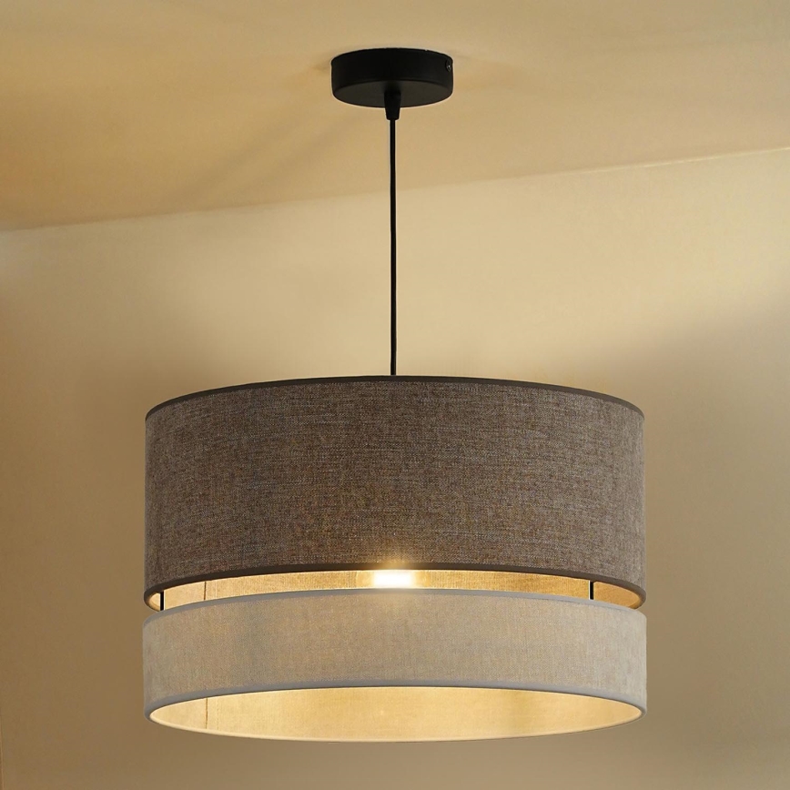 Duolla - Hängeleuchte DOUBLE 1xE27/15W/230V d 40 cm braun/grau