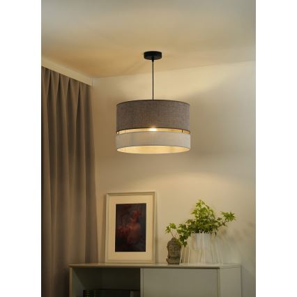 Duolla - Hängeleuchte DOUBLE 1xE27/15W/230V d 40 cm braun/grau