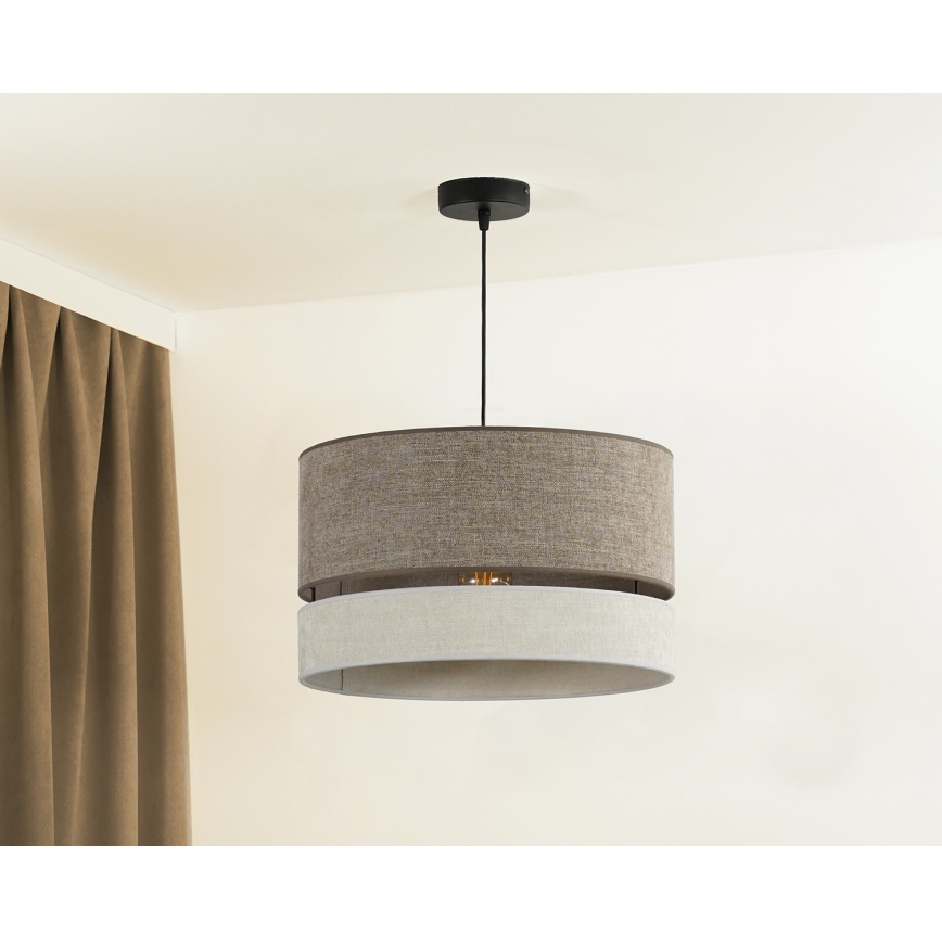 Duolla - Hängeleuchte DOUBLE 1xE27/15W/230V d 40 cm braun/grau