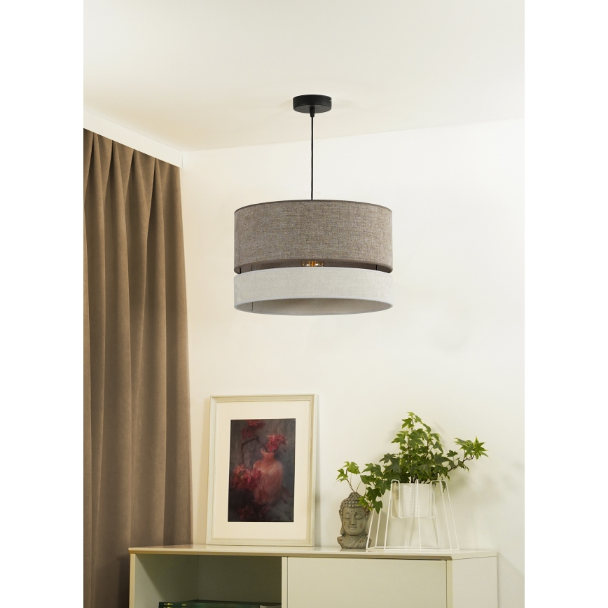 Duolla - Hängeleuchte DOUBLE 1xE27/15W/230V d 40 cm braun/grau
