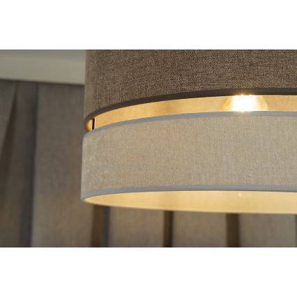 Duolla - Hängeleuchte DOUBLE 1xE27/15W/230V d 40 cm braun/grau