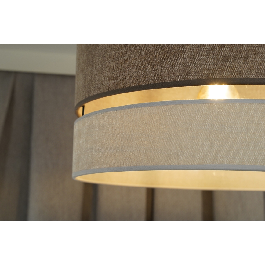 Duolla - Hängeleuchte DOUBLE 1xE27/15W/230V d 40 cm braun/grau