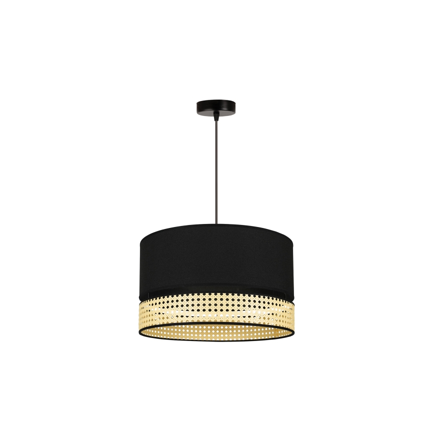 Duolla - Hängeleuchte DOUBLE RATTAN 1xE27/15W/230V d 40 cm schwarz/beige