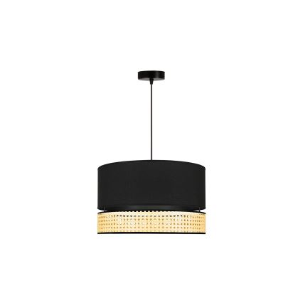 Duolla - Hängeleuchte DOUBLE RATTAN 1xE27/15W/230V d 40 cm schwarz/beige