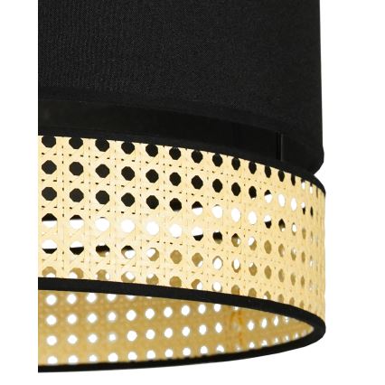 Duolla - Hängeleuchte DOUBLE RATTAN 1xE27/15W/230V d 40 cm schwarz/beige