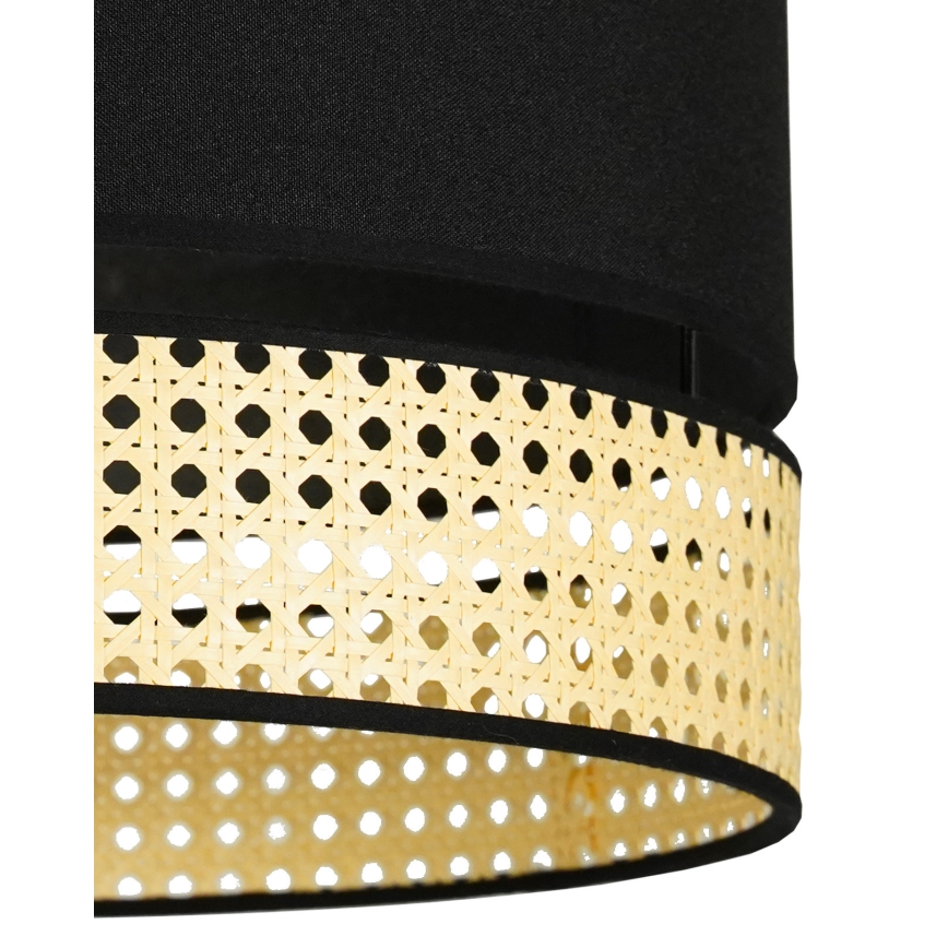 Duolla - Hängeleuchte DOUBLE RATTAN 1xE27/15W/230V d 40 cm schwarz/beige