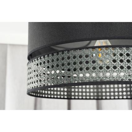 Duolla - Hängeleuchte DOUBLE RATTAN 1xE27/15W/230V d 40 cm schwarz