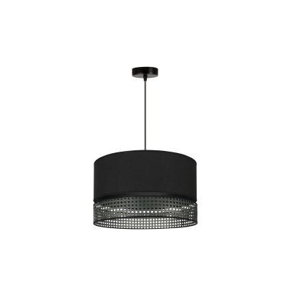 Duolla - Hängeleuchte DOUBLE RATTAN 1xE27/15W/230V d 40 cm schwarz