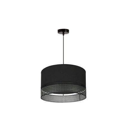 Duolla - Hängeleuchte DOUBLE RATTAN 1xE27/15W/230V d 40 cm schwarz
