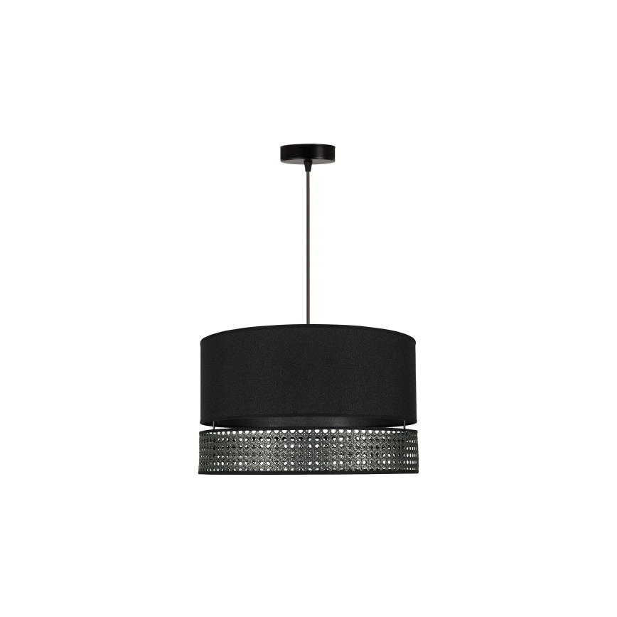 Duolla - Hängeleuchte DOUBLE RATTAN 1xE27/15W/230V d 40 cm schwarz