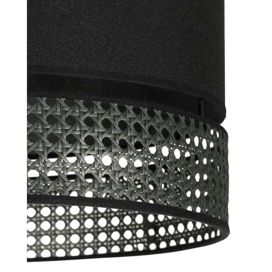 Duolla - Hängeleuchte DOUBLE RATTAN 1xE27/15W/230V d 40 cm schwarz