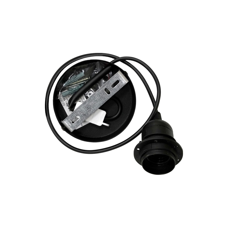 Duolla - Hängeleuchte DOUBLE RATTAN 1xE27/15W/230V d 40 cm schwarz