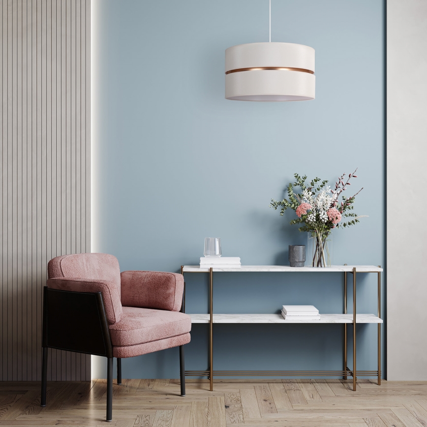 Duolla - Hängeleuchte DUO 1xE27/15W/230V d 40 cm cremefarben/golden