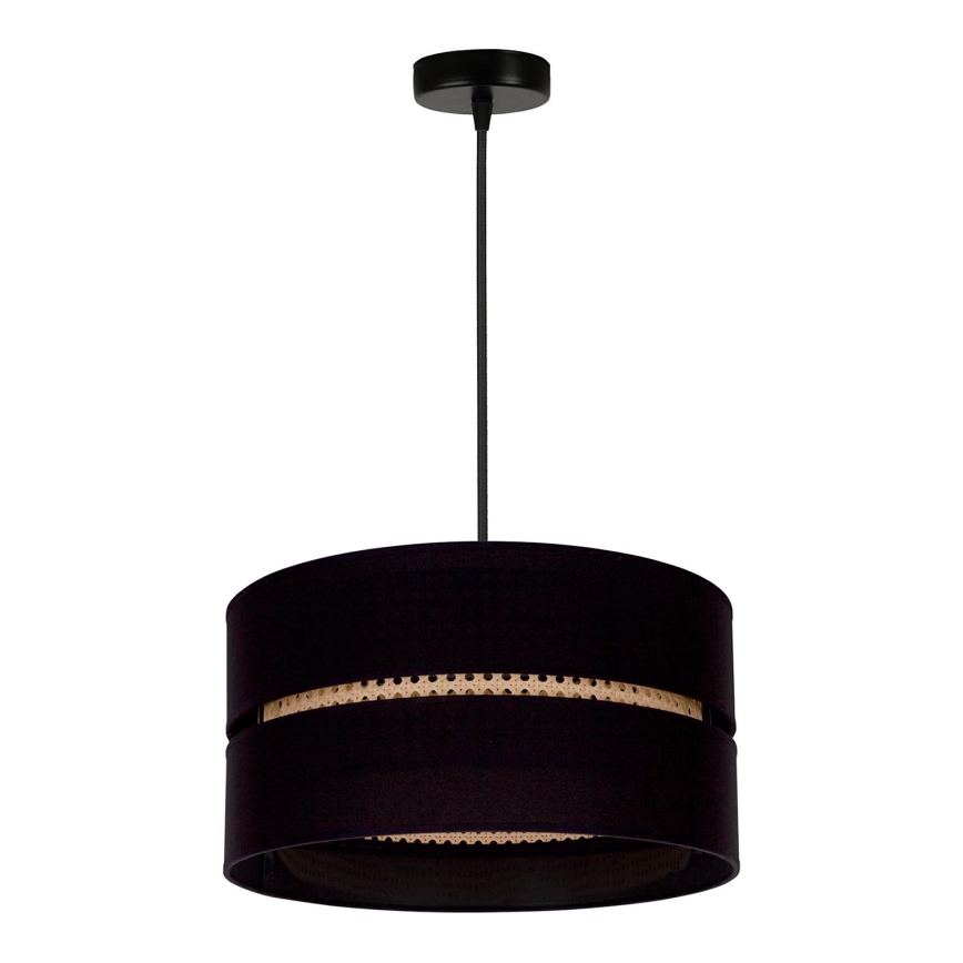 Duolla - Hängeleuchte DUO 1xE27/15W/230V d 40 cm schwarz/Rattan
