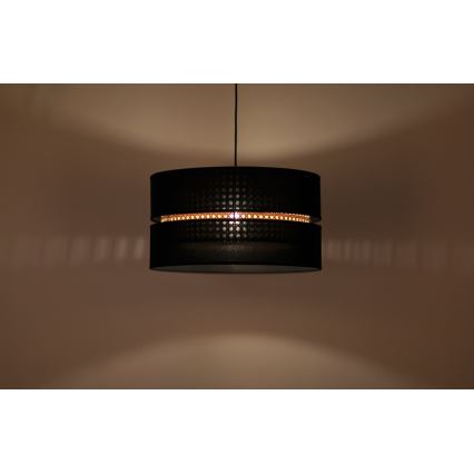Duolla - Hängeleuchte DUO 1xE27/15W/230V d 40 cm schwarz/Rattan