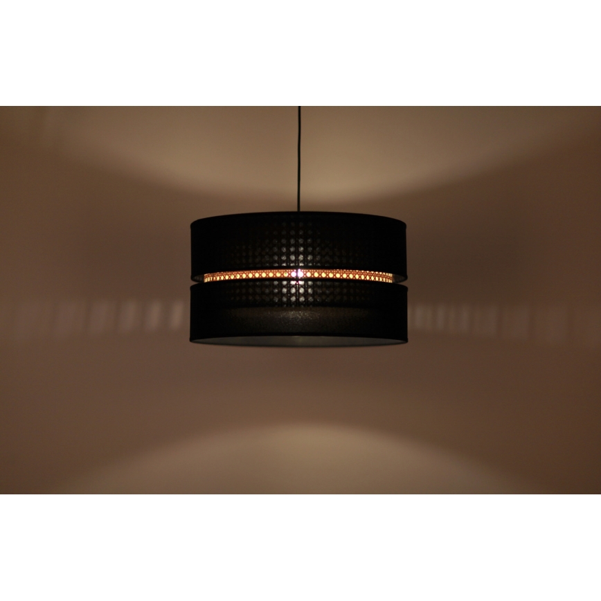 Duolla - Hängeleuchte DUO 1xE27/15W/230V d 40 cm schwarz/Rattan