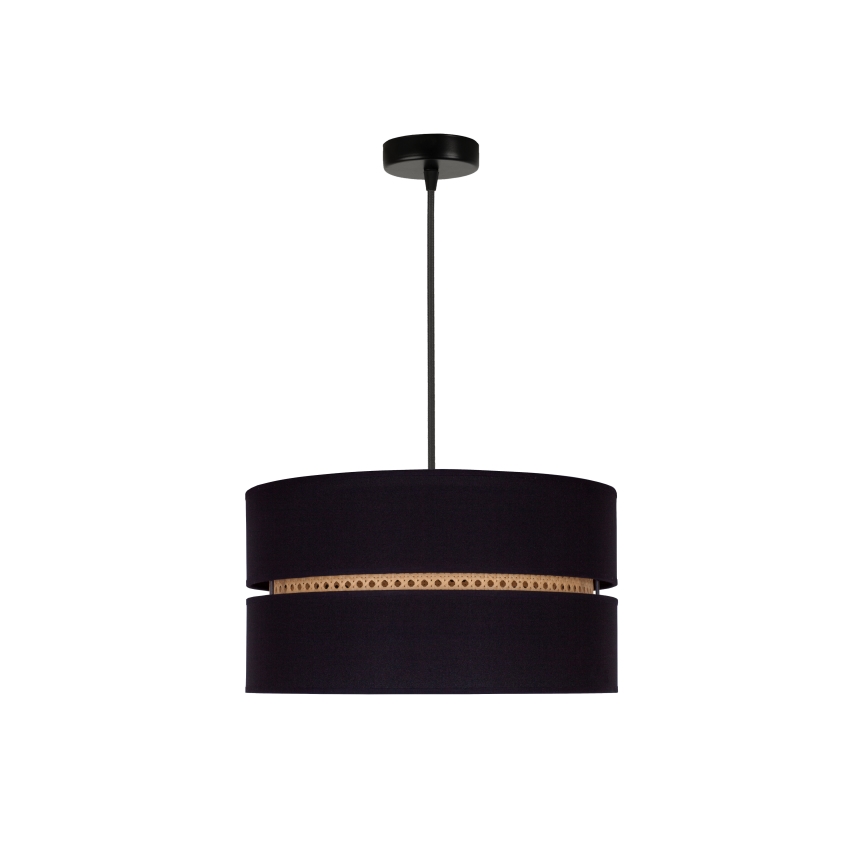 Duolla - Hängeleuchte DUO 1xE27/15W/230V d 40 cm schwarz/Rattan
