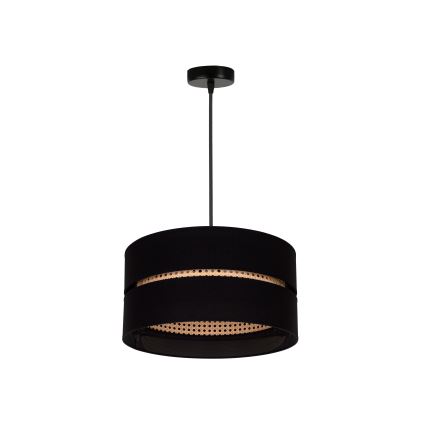 Duolla - Hängeleuchte DUO 1xE27/15W/230V d 40 cm schwarz/Rattan