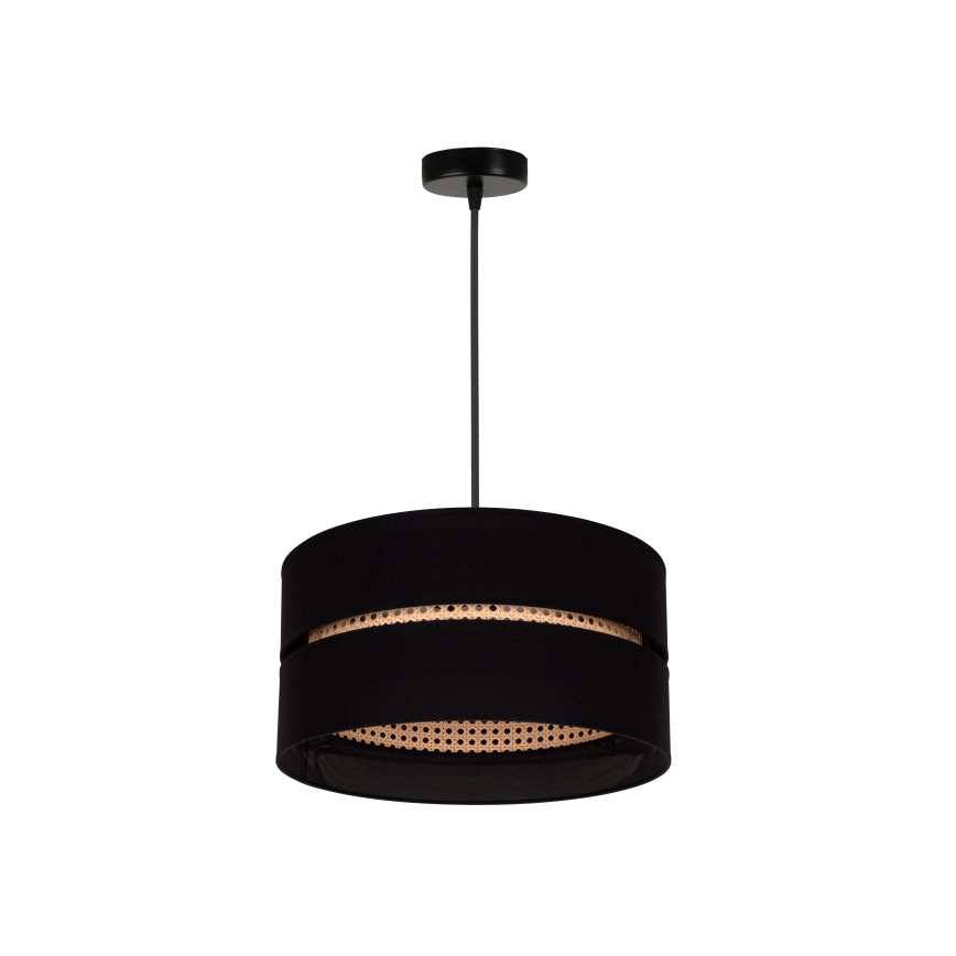 Duolla - Hängeleuchte DUO 1xE27/15W/230V d 40 cm schwarz/Rattan