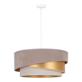 Duolla - Hängeleuchte KOBO 1xE27/15W/230V d 45 cm braun/golden/cremefarben
