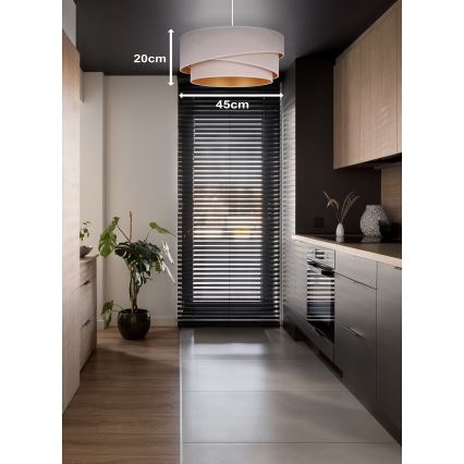 Duolla - Hängeleuchte KOBO 1xE27/15W/230V d 45 cm cremefarben/golden