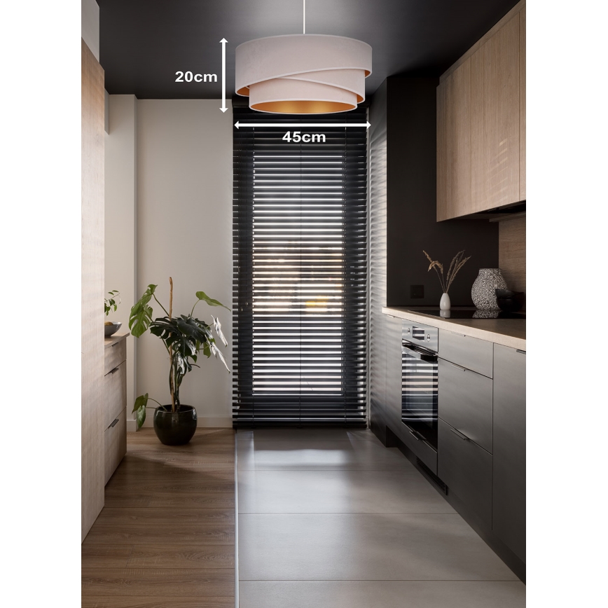 Duolla - Hängeleuchte KOBO 1xE27/15W/230V d 45 cm cremefarben/golden